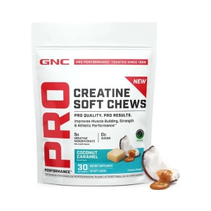 GNC Creatina monohidrata 5 g - caramele cu cocos si caramel, 90 bucati