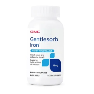 GNC Fier cu Absorbtie Usoara 18 mg – Gentlesorb Iron, 90 Capsule - Img 1