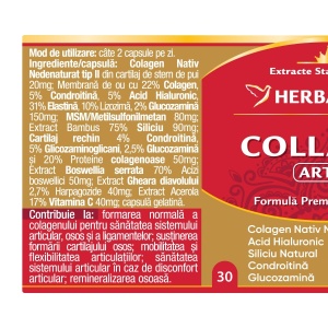 Herbagetica Collagen Artro, 30 capsule - Img 2