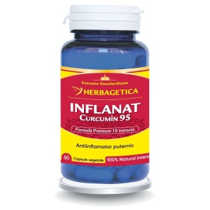 Herbagetica Inflanat Curcumin95, pachet 2 x 60 capsule