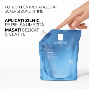 La Roche-Posay Lipikar Gel de Spalare – Rezerva de Reumplere 400 ml - Img 3