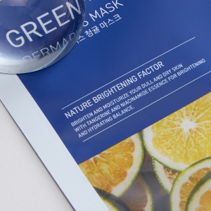 Mască de față iluminatoare, Dermaplus Green Tangerine Sheet Mask, 22 ml, Mediheal - Img 3