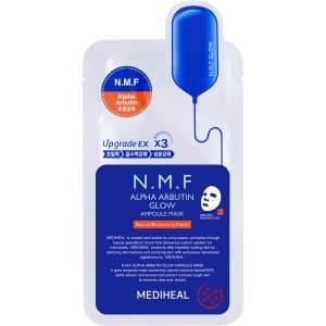 Mască de față N.M.F Alpha Arbutin Glow Ampoule Sheet Mask, iluminare și hidratare, 27 ml, Mediheal