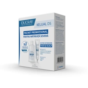 Pachet Kelual DS Ducray – sampon anti-scuame 100 ml + Crema anti-recidiva 40 ml