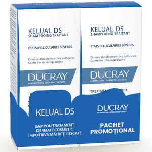 Pachet Sampon Tratament Dermatocosmetic Anti-Matreata Kelual DS, 100 ml + 100 ml – Ducray - Img 2