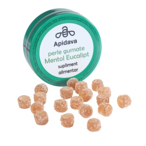 Perle gumate cu Mentol și eucalipt, 50 g, Apidava
