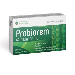 Probiorem 60 miliarde UFC, 30 capsule, Laboratoarele Remedia