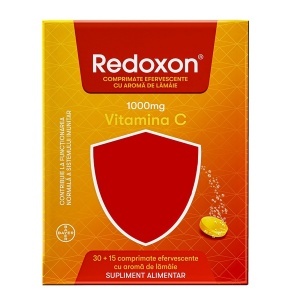Redoxon cu aromă de lămâie, 30 + 15 comprimate efervescente, Bayer