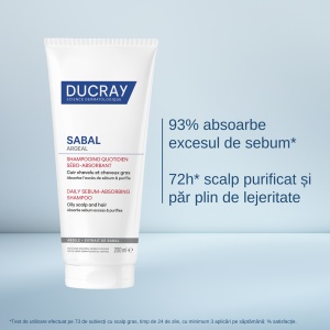 Sampon pentru Reglarea Sebumului Sabal Argeal, 200 ml – Ducray - Img 4