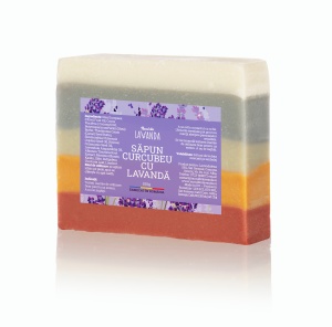 Săpun artizanal curcubeu cu lavandă, Nucul Din Lavanda, x 100gr
