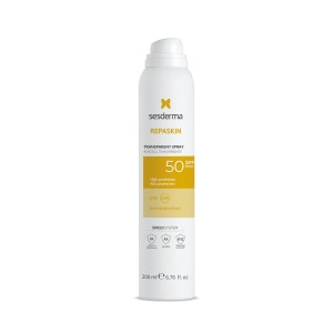 Sesderma Repaskin Spray Transparent SPF 50, protectie solara corp, 200 ml
