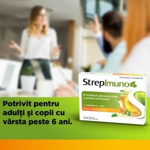 Strepimuno cu miere, catina si propolis, 24 pastile de supt – Reckitt - Img 3