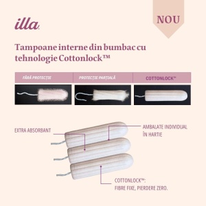 Tampoane interne Super din bumbac , 16 buc, Illa - Img 3