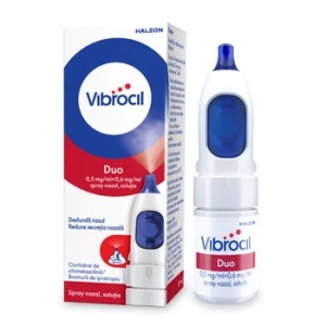 Vibrocil Duo 0,5 mg/ml + 0,6 mg/ml spray nazal soluție, 10 ml, Haleon