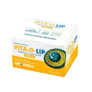 VITA-D-LIP Vitamina D3 lipozomală 1000 UI, 30 plicuri, Liposhell