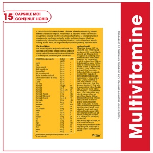 VitaMax Multivitamine cu Ginseng și Lăptișor de Matcă, 15 capsule moi, Perrigo - Img 2