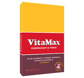 VitaMax Multivitamine cu Ginseng și Lăptișor de Matcă, 15 capsule moi, Perrigo