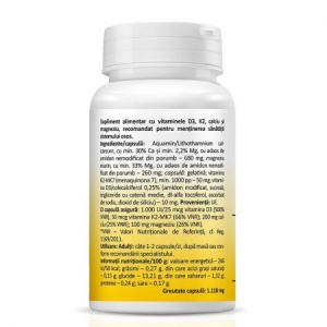 Vitamin D3+K2+Ca+Mg Complex, 30 capsule, Zenyth - Img 2