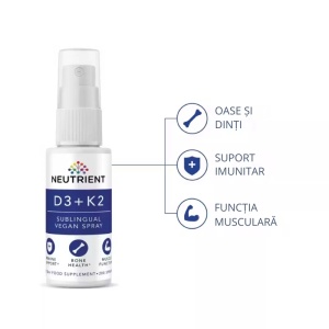 Vitamina D3 + K2 2000UI Vegan Oral Spray, 30 ml, Neutrient - Img 3