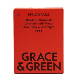 Absorbante de Noapte din Bambus Organic, 8 Bucati – Grace and Green