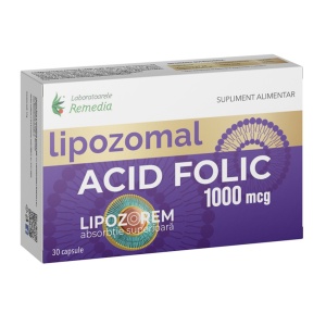 Acid folic Lipozomal 1000 mcg, 30 capsule, Laboratoarele Remedia