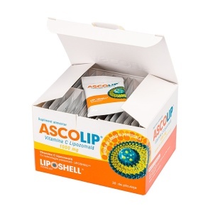 ASCOLIP Vitamina C lipozomală 1000 mg cu aromă de portocale, 30 plicuri, Liposhell - Img 3