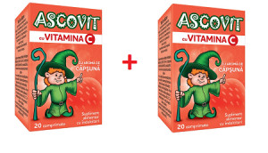 Ascovit 100mg x 20cp capsuni 2 la pret 1