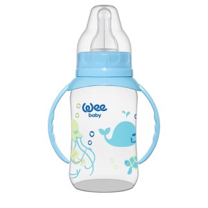 Biberon cu manere 150 ml+ tetina silicon rotunda - cod 744, Wee Baby - Img 3