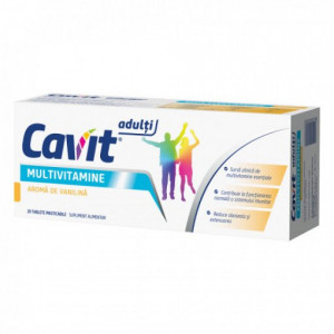 Cavit Multivitamine Adulti vanilie, 20 comprimate masticabile – Biofarm