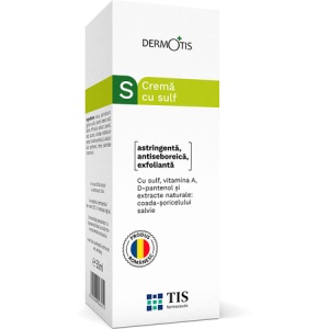 Cremă cu sulf DermoTis, 50 ml, Tis Farmaceutic