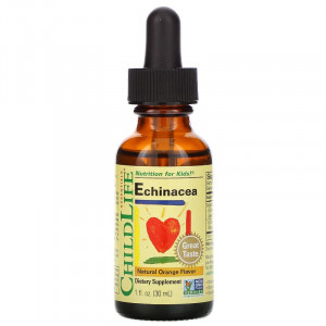 Echinacea copii gust de portocale Childlife Essentials, 30 ml, Secom