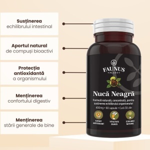 Faunus Nucă Neagră 400 mg, 60 capsule vegetale - Img 5