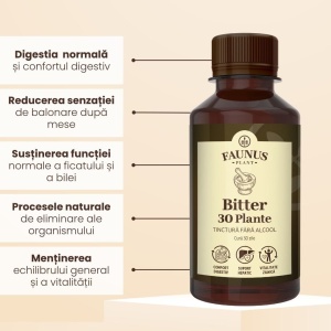 Faunus Tinctura Bitter Complex din 30 de Plante Fără Alcool, 200 ml - Img 5