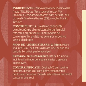 Faunus Tinctura Vitaminizantus cu catina, macese, echinacea si urzica, 200 ml - Img 7