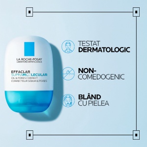 Gel-crema matifiant pentru exces de sebum si pori vizibili Effaclar Supramolecular, 40 ml, La Roche-Posay - Img 9