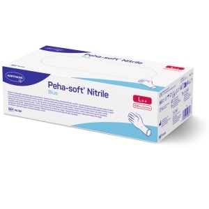 Hartmann Peha-Soft Mănuși din Nitril Nepudrate Albastre, Mărimea L, 100 bucăți