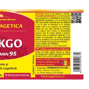 Herbagetica Ginkgo Curcumin95, pachet 2 x 60 capsule - Img 3