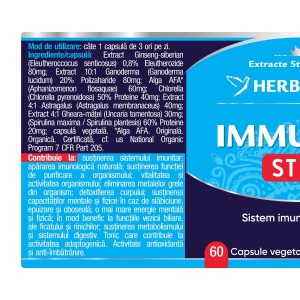 Herbagetica Immunity Stem, pachet 2 x 60 capsule - Img 2