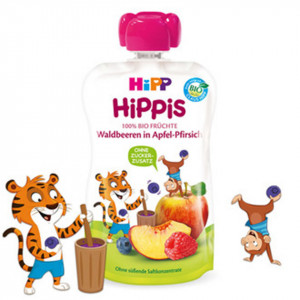 HIPPIS ECO piure fructe mar-piersica cu fructe de padure x100g
