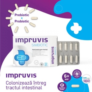 Impruvis Simbiotic Probiotice cu Fibersol, 10 Capsule - Img 2