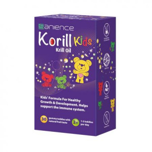 Korill Kids cu Ulei de Krill și Vitaminele A, C, D3, E, 30 ursuleți gumați, Sanience - Img 2