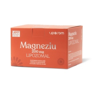 Liporom Magneziu lipozomal 200 mg, aroma de lamaie, 30 plicuri