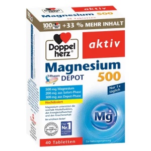 Magnesium 500mg, 30 + 10 Comprimate, Doppelherz - Img 1