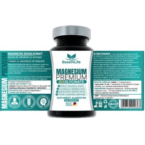 Magneziu Bisglicinat Premium, 60 capsule, Boost4Life - Img 2