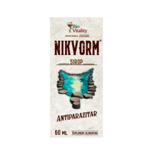 Nikvorm sirop eliminarea parazitilor intestinali, 60 ml, Bio Vitality