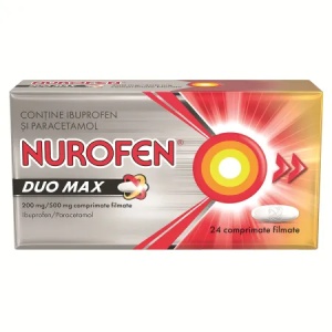 Nurofen Duo Max, 200 mg/500 mg, 24 comprimate filmate, Reckitt Benckiser