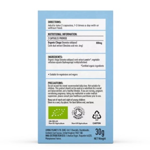 Organic Chaga 800 mg Pure Grade Extract, 60 capsule, Mushrooms4Life - Img 2