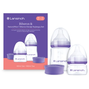 Pachet Biberoane cu tetină NaturalWave, 60 ml XS + 160 ml S, Lansinoh