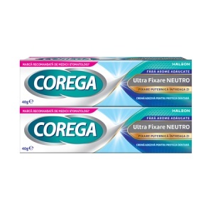 Pachet Crema adeziva pentru proteza dentara Corega Neutro, 2 x 40g - Img 2