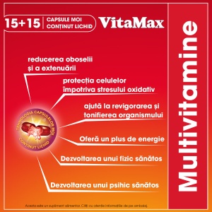 Pachet VitaMax Multivitamine cu Ginseng și Lăptișor de Matcă, 15 + 15 capsule moi, Perrigo - Img 3